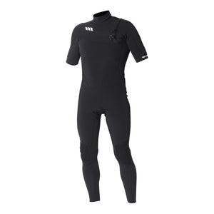 Fato de Surf West Lotus Fluid 2/2 Chest Zip Manga Curta Preto