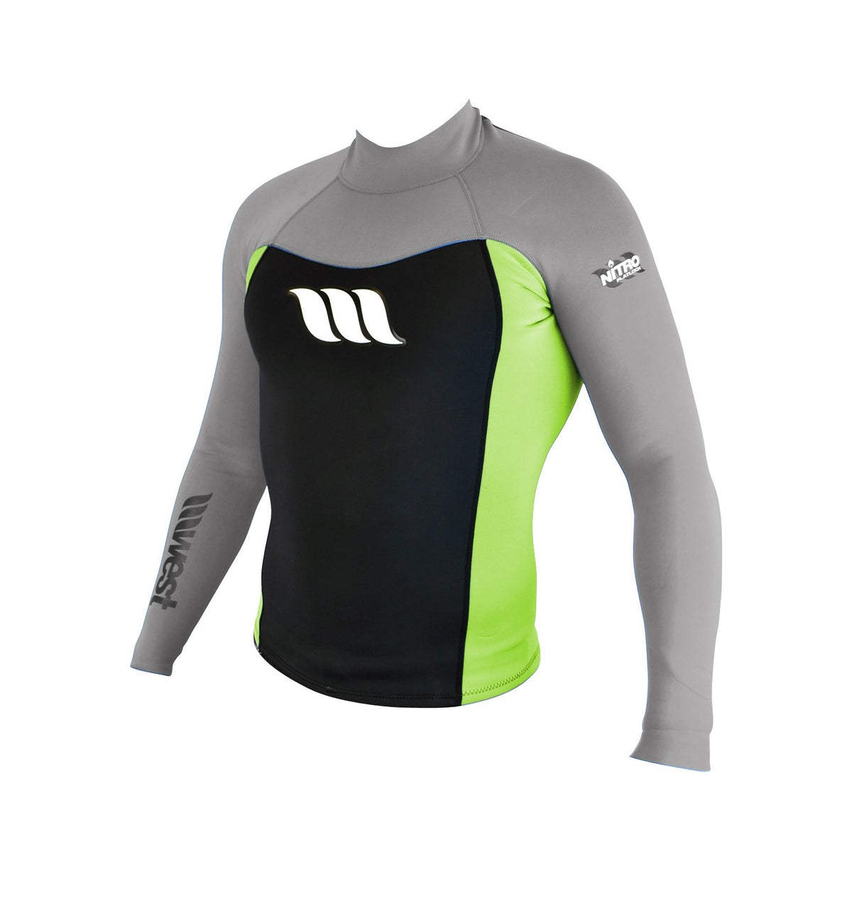 Casaco de Neoprene Júnior West Nitro Manga Comprida Azul Royal/Limão
